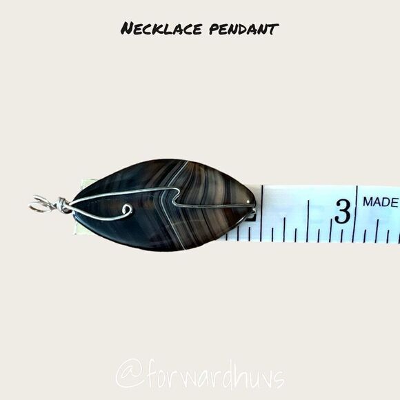 Bundle Sale 3 for $15 | Vintage Silver Tone Brown Stone Necklace Pendant - Picture 5 of 6